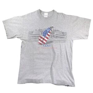 Cotton Heritage Shirt Mens Large Gray Golf An American Tradition Patriotic Tee
